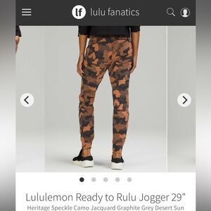 Lululemon Ready to Rulu Jogger 29" Heritage Speckle Camo Jacquard Graphite Grey